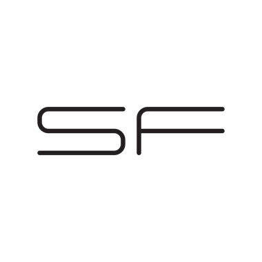sf ilk harf vektör logo simgesi