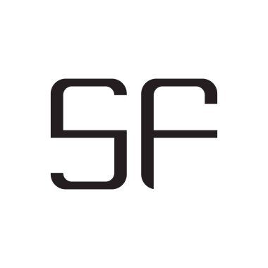 sf ilk harf vektör logo simgesi