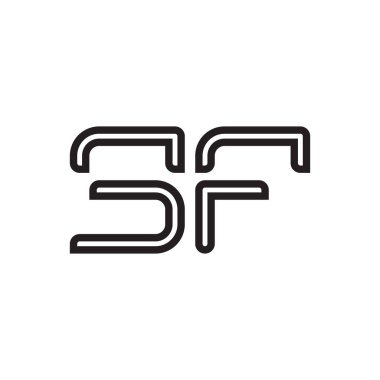 sf ilk harf vektör logo simgesi