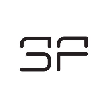 sf ilk harf vektör logo simgesi