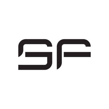 sf ilk harf vektör logo simgesi