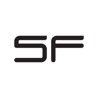 sf ilk harf vektör logo simgesi