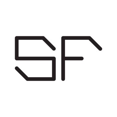 sf ilk harf vektör logo simgesi