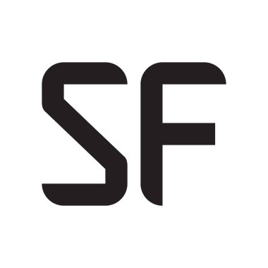 sf ilk harf vektör logo simgesi