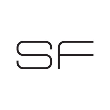 sf ilk harf vektör logo simgesi