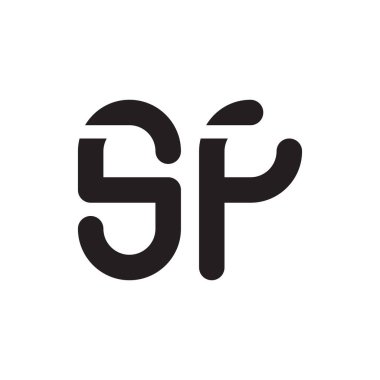 sf ilk harf vektör logo simgesi