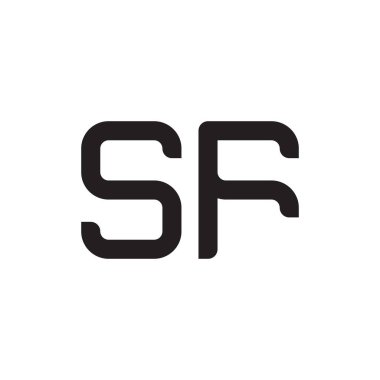 sf ilk harf vektör logo simgesi