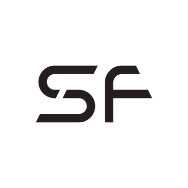 sf ilk harf vektör logo simgesi