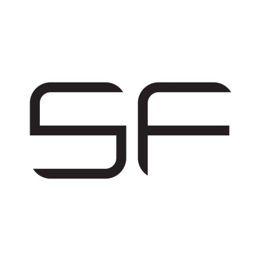 sf ilk harf vektör logo simgesi