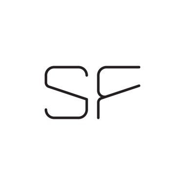 sf ilk harf vektör logo simgesi