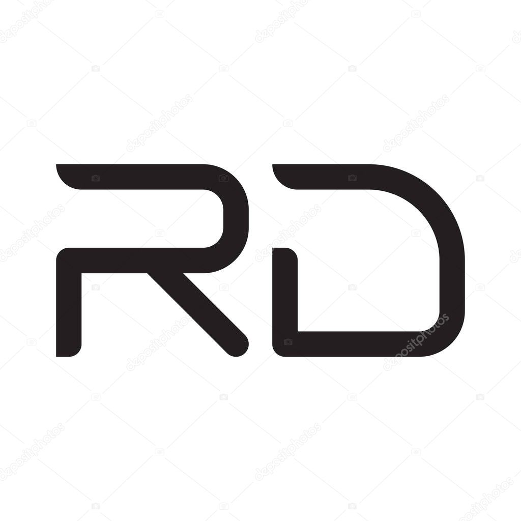 Rd initial letter vector logo icon