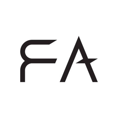 fa ilk harf vektör logosu simgesi