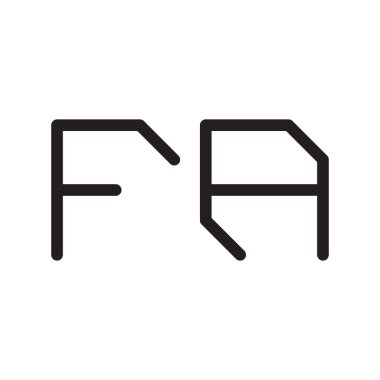 fa ilk harf vektör logosu simgesi