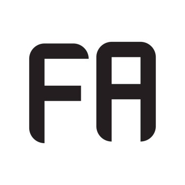 fa ilk harf vektör logosu simgesi