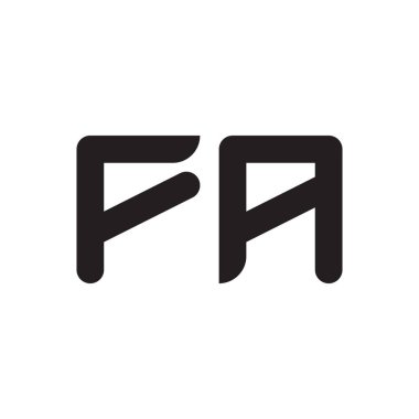 fa ilk harf vektör logosu simgesi