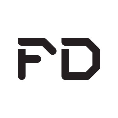 FD ilk harf vektör logosu simgesi