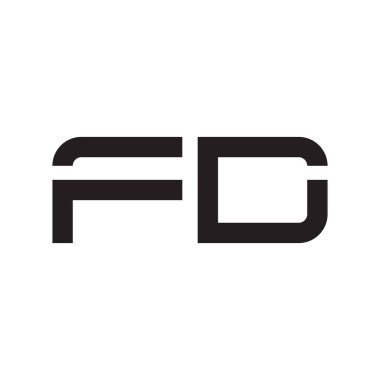 FD ilk harf vektör logosu simgesi