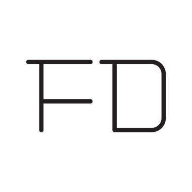 FD ilk harf vektör logosu simgesi