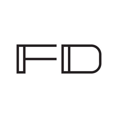FD ilk harf vektör logosu simgesi