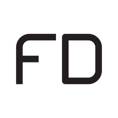 FD ilk harf vektör logosu simgesi