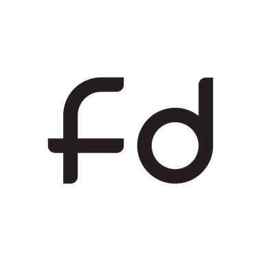 FD ilk harf vektör logosu simgesi