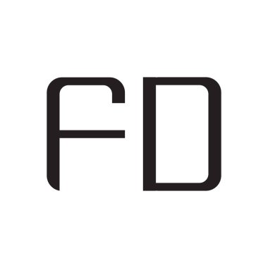 FD ilk harf vektör logosu simgesi