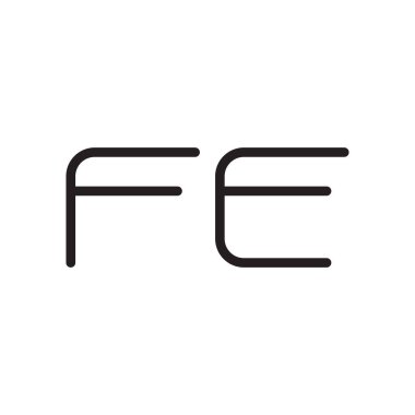 fe ilk harf vektör logo simgesi
