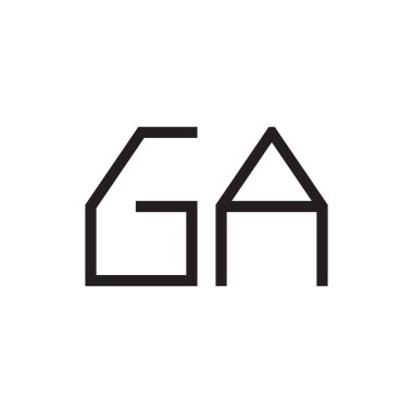ga ilk harf vektör logo simgesi