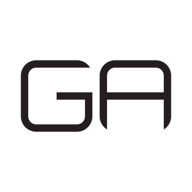 ga ilk harf vektör logo simgesi