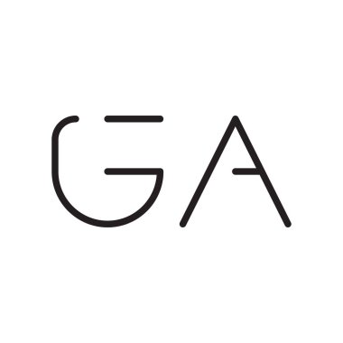 ga ilk harf vektör logo simgesi