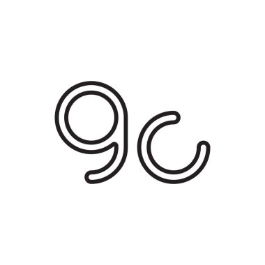 gc ilk harf vektör logo simgesi