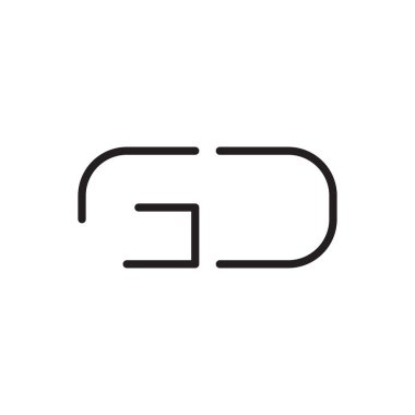 gd ilk harf vektör logo simgesi