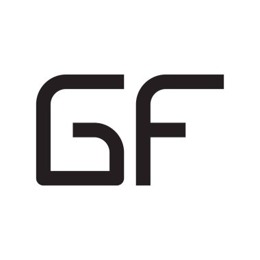 gf ilk harf vektör logo simgesi