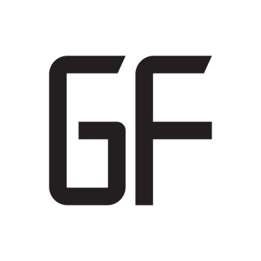 gf ilk harf vektör logo simgesi