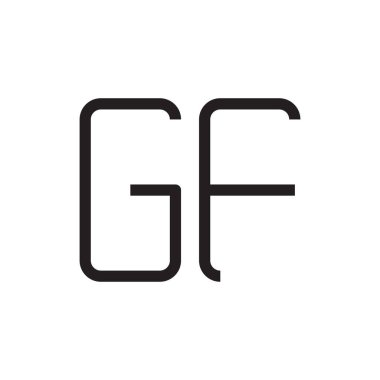 gf ilk harf vektör logo simgesi