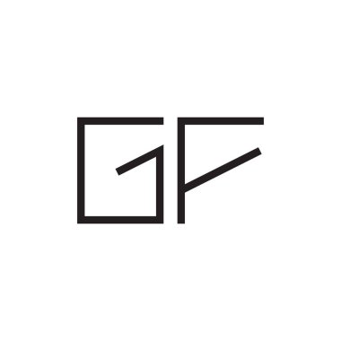 gf ilk harf vektör logo simgesi