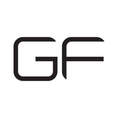 gf ilk harf vektör logo simgesi