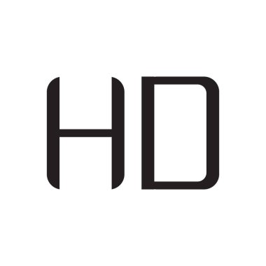 hd ilk harf vektör logo simgesi