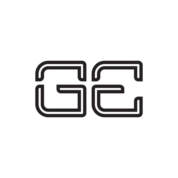 Ge初期文字ベクトルロゴアイコン — ストックベクタ
