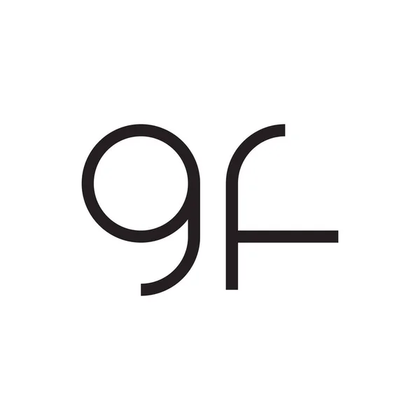 Gf初期文字ベクトルロゴアイコン — ストックベクタ