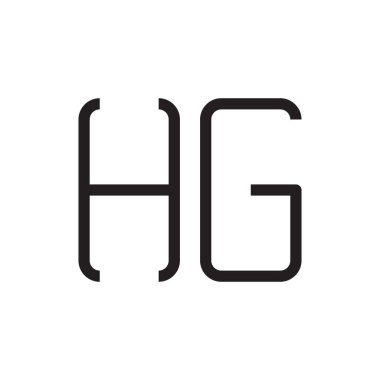 hg ilk harf vektör logo simgesi