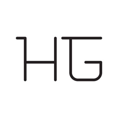 hg ilk harf vektör logo simgesi