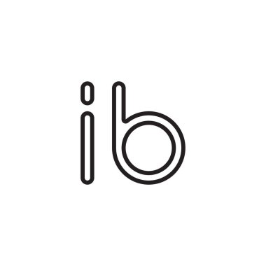 ib ilk harf vektör logosu simgesi
