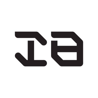 ib ilk harf vektör logosu simgesi