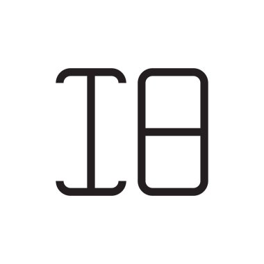 ib ilk harf vektör logosu simgesi