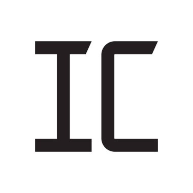 ic ilk harf vektör logo simgesi