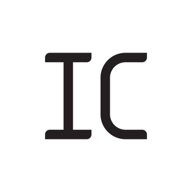 ic ilk harf vektör logo simgesi