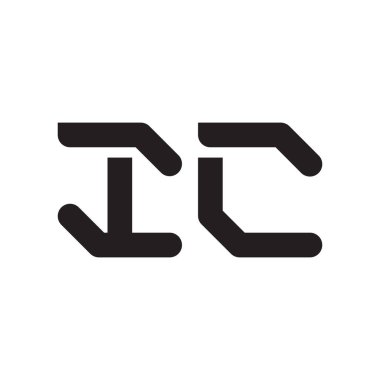 ic ilk harf vektör logo simgesi