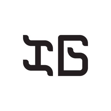 ig ilk harf vektör logo simgesi