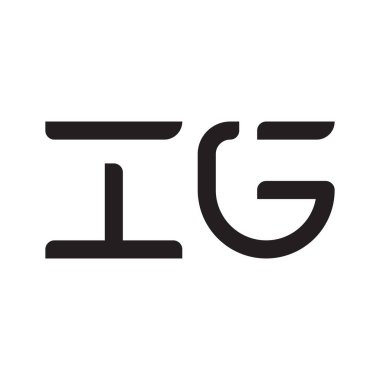 ig ilk harf vektör logo simgesi